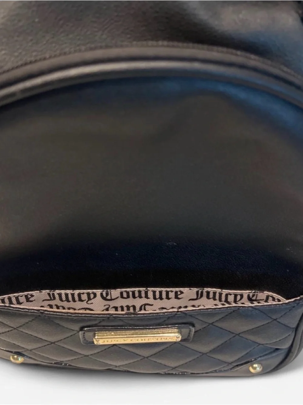 Juicy Couture Black Quilted Front Mini Backpack